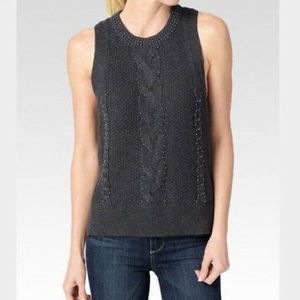 PAIGE Denim Sleeveless Gray Sweater